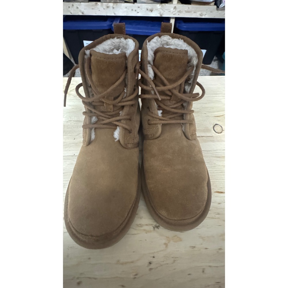 UGG Neumel Chestnut‎ Suede Lace Up Ankle Boots Women 10 1120728